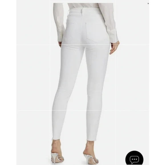 Paige Jeans Margot Ankle Skinny Jeans Crisp White Raw Hem Size 25 - Picture 4 of 8